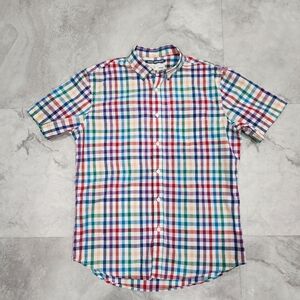 Mens Old Navy The Classic Shirt Slim Fit Short Sleeve Button Up Shirt M - EUC